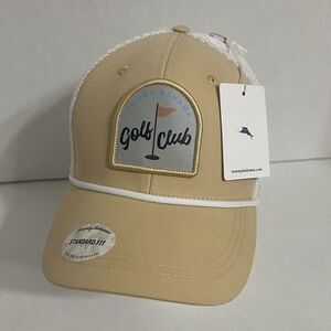 NWT Tommy Bahama Unisex Beige White Golf Club Adjustable Snapback Hat Cap